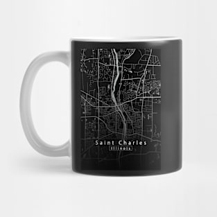 Saint Charles Illinois City Map dark Mug